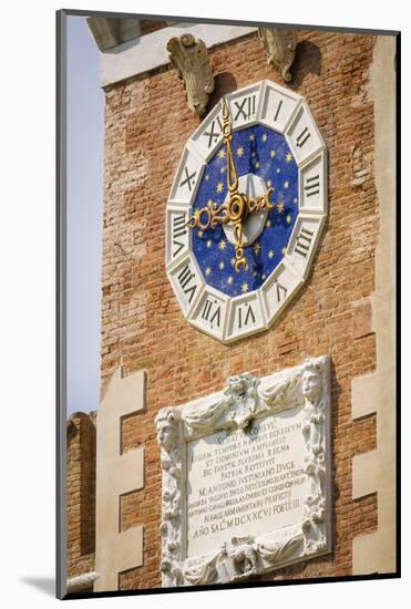 Clock tower detail at the Arsenal, Venice, Veneto, Italy-Russ Bishop-Mounted Photographic Print