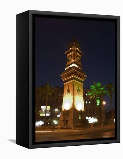 Clock Tower, Downtown at Night, Aleppo (Haleb), Syria, Middle East-Christian Kober-Framed Premier Image Canvas