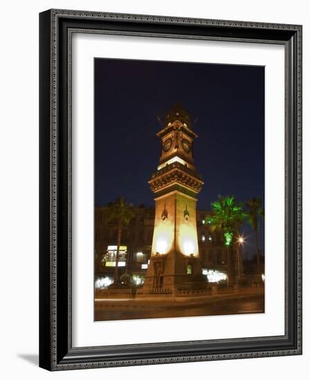 Clock Tower, Downtown at Night, Aleppo (Haleb), Syria, Middle East-Christian Kober-Framed Photographic Print