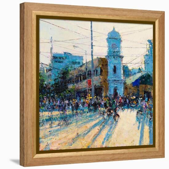 Clock Tower, Evening Light, Pondicherry, 2017-Andrew Gifford-Framed Premier Image Canvas