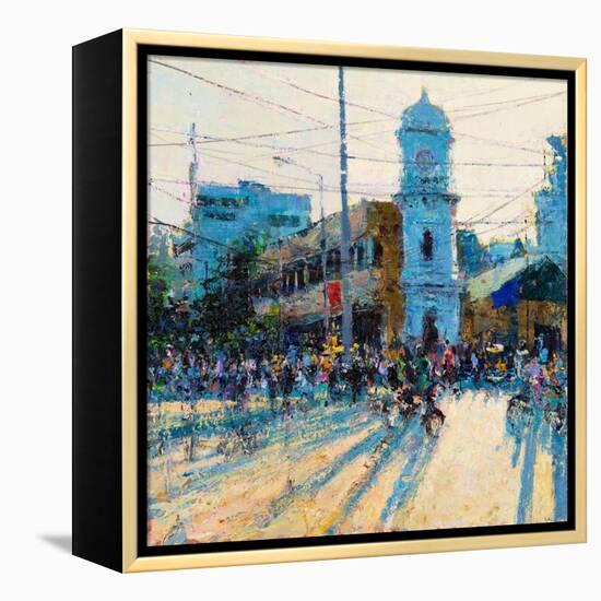 Clock Tower, Evening Light, Pondicherry, 2017-Andrew Gifford-Framed Premier Image Canvas