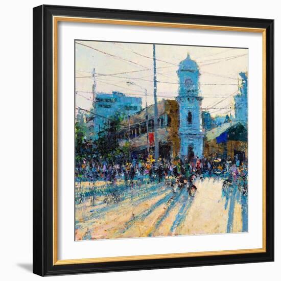 Clock Tower, Evening Light, Pondicherry, 2017-Andrew Gifford-Framed Giclee Print