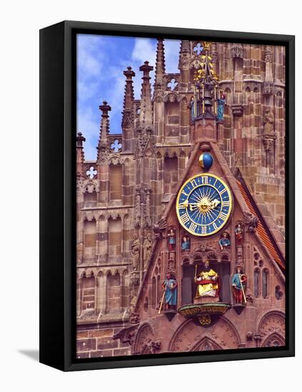 Clock Tower of Church of Our Lady, Nuremberg, Germany-Miva Stock-Framed Premier Image Canvas