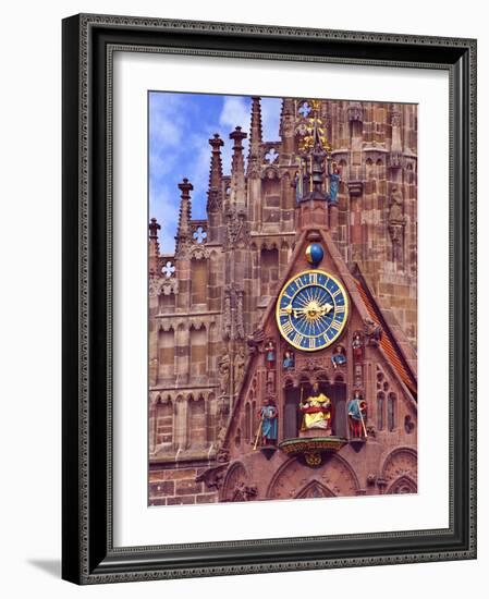 Clock Tower of Church of Our Lady, Nuremberg, Germany-Miva Stock-Framed Photographic Print