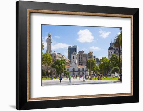 Clock tower of City Legislature Building, Buenos Aires, Argentina-Keren Su-Framed Photographic Print