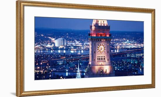 Clock Tower of the Custom House, Boston, Suffolk County, Massachusetts, USA-null-Framed Premium Photographic Print