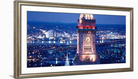 Clock Tower of the Custom House, Boston, Suffolk County, Massachusetts, USA-null-Framed Premium Photographic Print