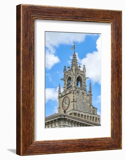 Clock tower of town hall, Avignon, France-Jim Engelbrecht-Framed Photographic Print