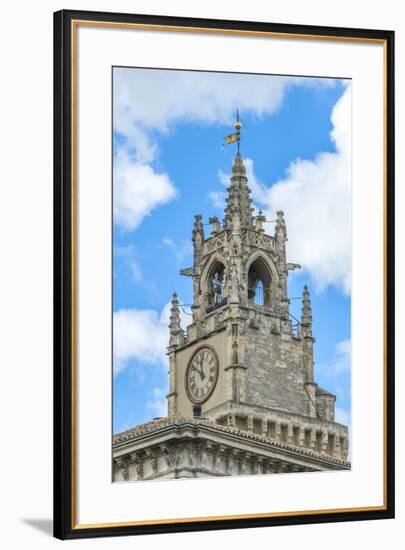 Clock tower of town hall, Avignon, France-Jim Engelbrecht-Framed Photographic Print