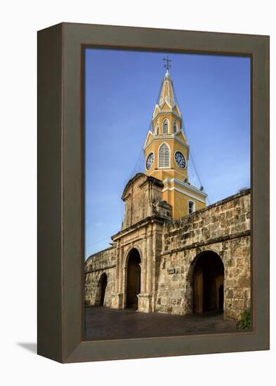 Clock Tower, Plaza de La Paz, Old City, Cartagena, Colombia-Jerry Ginsberg-Framed Premier Image Canvas