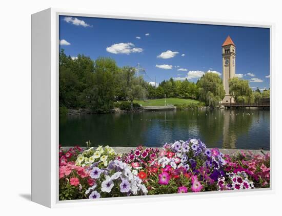 Clock Tower, Spokane River, Riverfront Park, Spokane, Washington, USA-Charles Gurche-Framed Premier Image Canvas