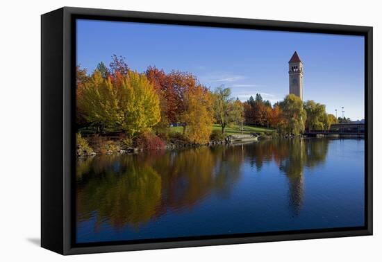 Clock Tower, Spokane River, Riverfront Park, Spokane, Washington, USA-Charles Gurche-Framed Premier Image Canvas