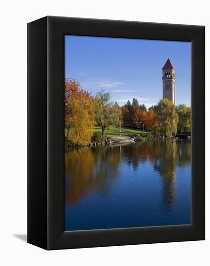 Clock Tower, Spokane River, Riverfront Park, Spokane, Washington, USA-Charles Gurche-Framed Premier Image Canvas