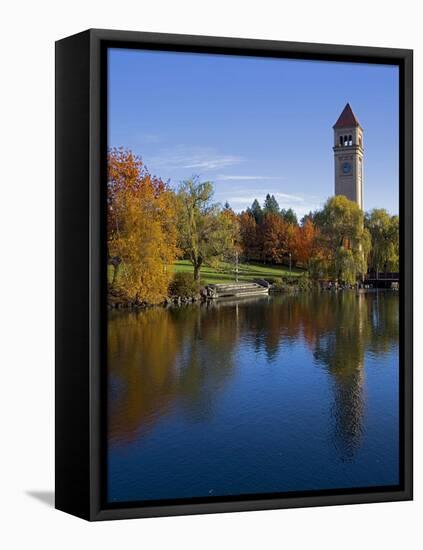 Clock Tower, Spokane River, Riverfront Park, Spokane, Washington, USA-Charles Gurche-Framed Premier Image Canvas