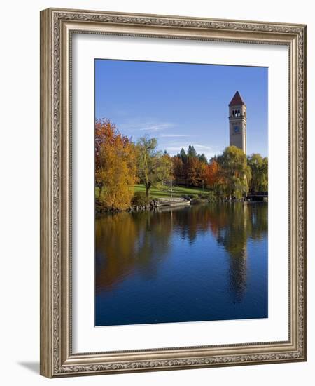 Clock Tower, Spokane River, Riverfront Park, Spokane, Washington, USA-Charles Gurche-Framed Photographic Print