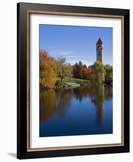 Clock Tower, Spokane River, Riverfront Park, Spokane, Washington, USA-Charles Gurche-Framed Photographic Print