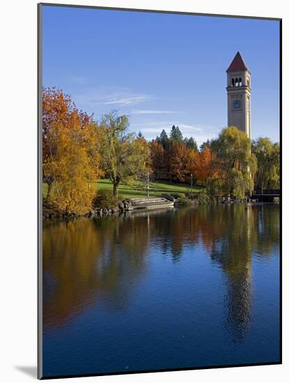 Clock Tower, Spokane River, Riverfront Park, Spokane, Washington, USA-Charles Gurche-Mounted Photographic Print