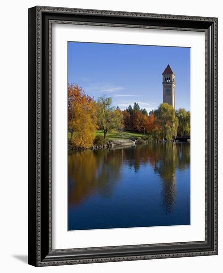 Clock Tower, Spokane River, Riverfront Park, Spokane, Washington, USA-Charles Gurche-Framed Photographic Print