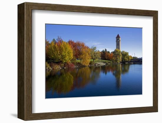 Clock Tower, Spokane River, Riverfront Park, Spokane, Washington, USA-Charles Gurche-Framed Photographic Print