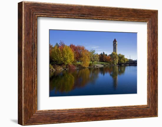 Clock Tower, Spokane River, Riverfront Park, Spokane, Washington, USA-Charles Gurche-Framed Photographic Print