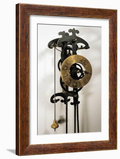 Clock with Pendulum Designed-Galileo Galilei-Framed Giclee Print