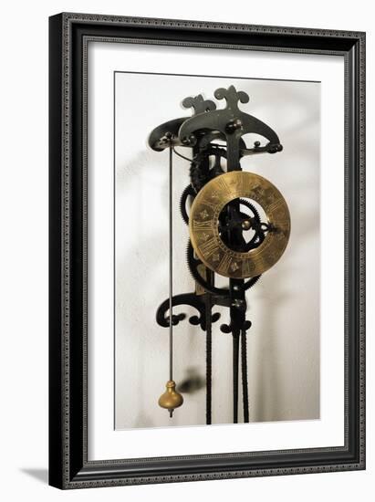 Clock with Pendulum Designed-Galileo Galilei-Framed Giclee Print