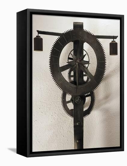 Clock with Weights Designed-Filippo Brunelleschi-Framed Premier Image Canvas