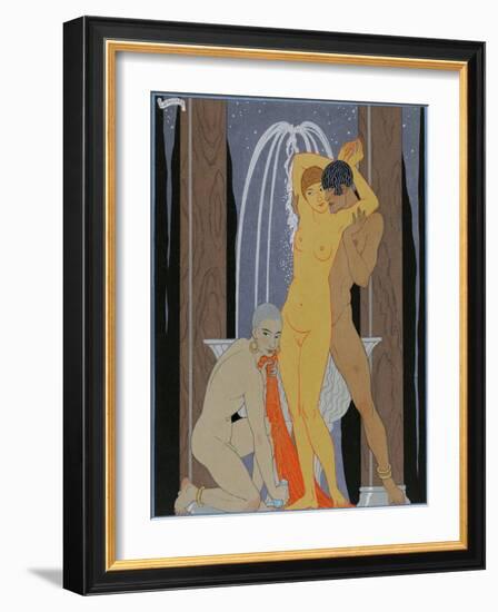 Clodia, Matronne Impudique (Clodia, Immodest Matron), 1929 (Engraving)-Georges Barbier-Framed Giclee Print