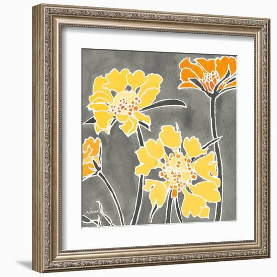 Cloisonne Beauty II Gray Crop-Shirley Novak-Framed Art Print