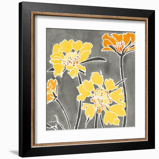 Cloisonne Beauty II Gray Crop-Shirley Novak-Framed Art Print