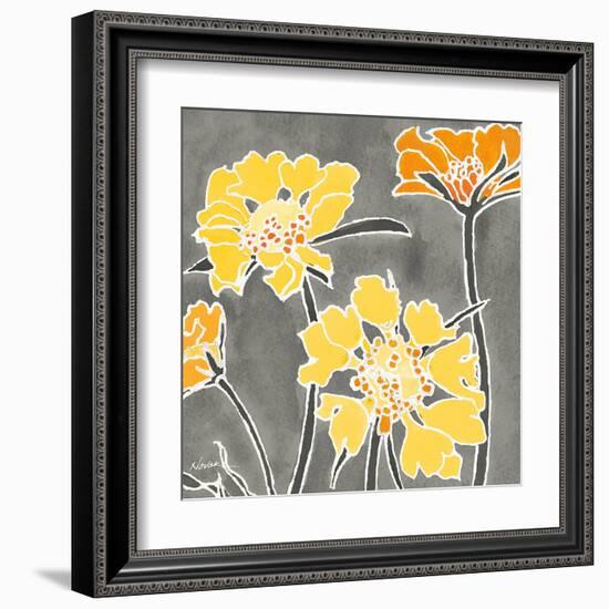 Cloisonne Beauty II Gray Crop-Shirley Novak-Framed Art Print