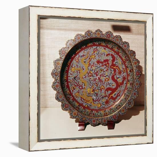 Cloisonne Enamel Dish, Chinese-Unknown-Framed Premier Image Canvas