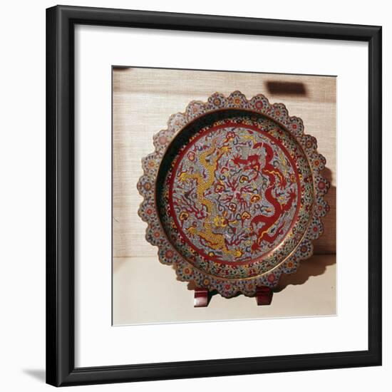 Cloisonne Enamel Dish, Chinese-Unknown-Framed Giclee Print