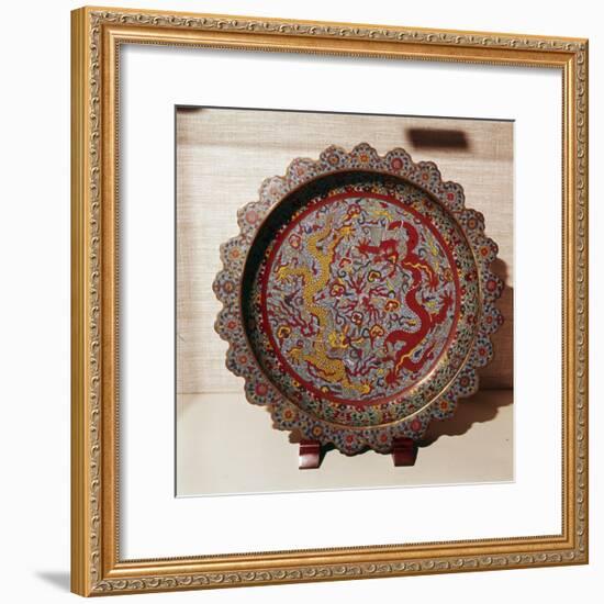 Cloisonne Enamel Dish, Chinese-Unknown-Framed Giclee Print