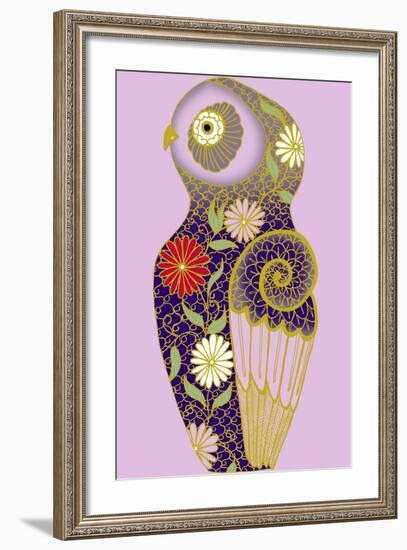 Cloissone Owl-null-Framed Giclee Print