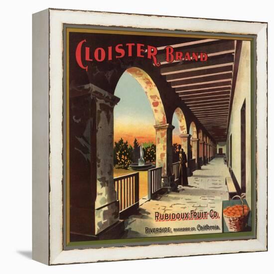 Cloister Brand - Riverside, California - Citrus Crate Label-Lantern Press-Framed Stretched Canvas