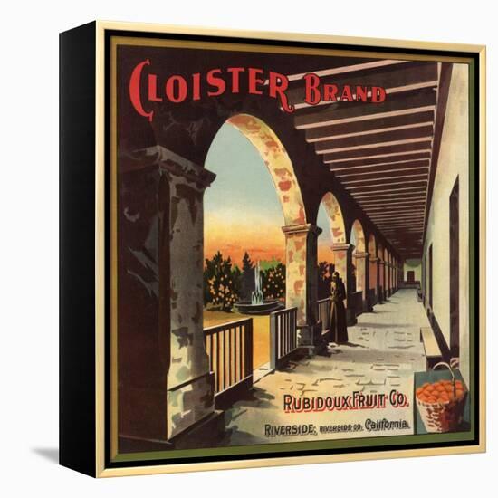 Cloister Brand - Riverside, California - Citrus Crate Label-Lantern Press-Framed Stretched Canvas