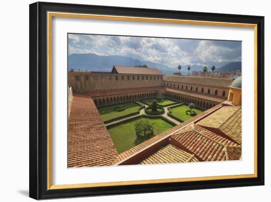 Cloister, Cathedral of Monreale, Monreale, Palermo, Sicily, Italy, Europe-Marco Simoni-Framed Photographic Print