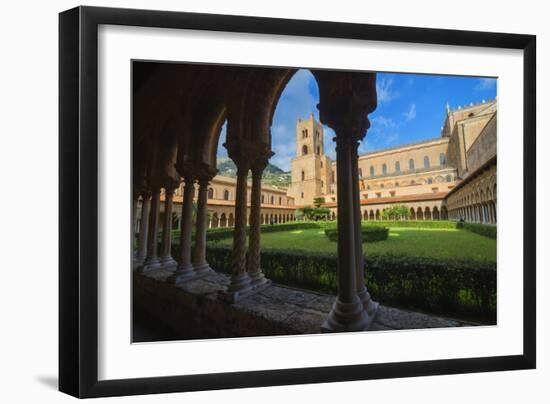 Cloister, Cathedral of Monreale, Monreale, Palermo, Sicily, Italy, Europe-Marco Simoni-Framed Photographic Print