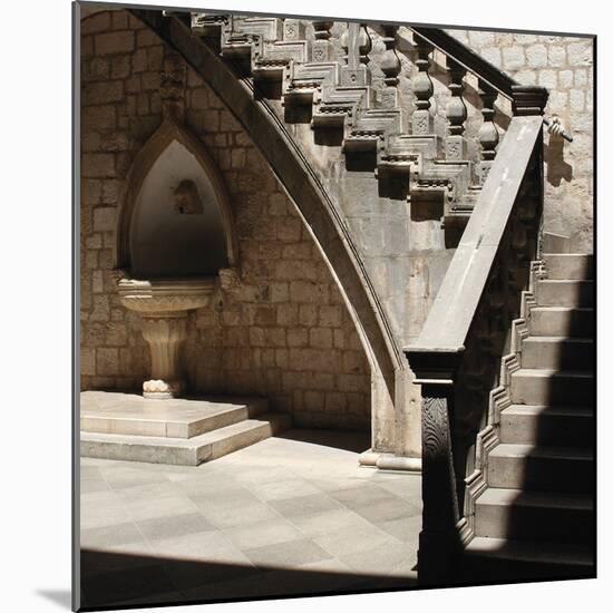 Cloister - Fountain-Tony Koukos-Mounted Giclee Print