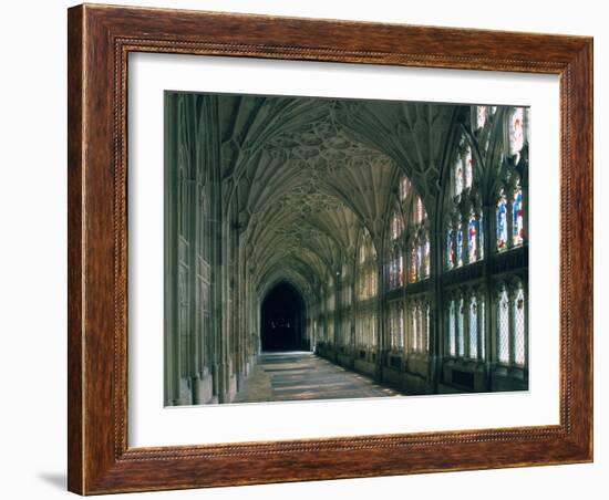 Cloister of Gloucester Cathedral-Peter Thompson-Framed Photographic Print