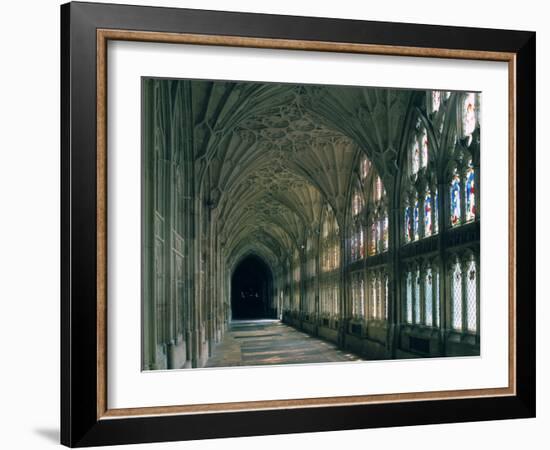 Cloister of Gloucester Cathedral-Peter Thompson-Framed Photographic Print