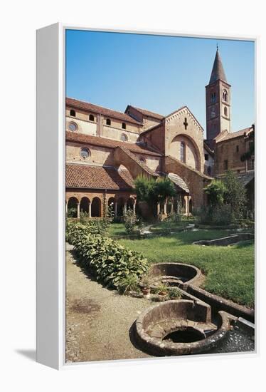 Cloister of the Abbey of St Mary of Staffarda-null-Framed Premier Image Canvas