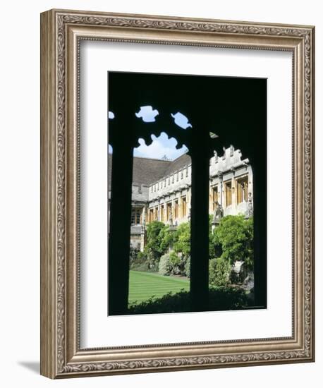 Cloister Quadrangle Detail, Magdalen College, Oxford, Oxfordshire, England, United Kingdom-David Hunter-Framed Photographic Print