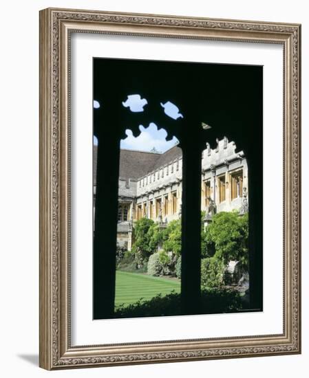 Cloister Quadrangle Detail, Magdalen College, Oxford, Oxfordshire, England, United Kingdom-David Hunter-Framed Photographic Print