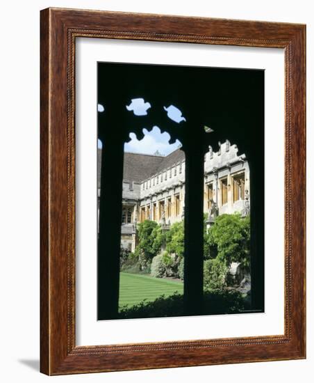 Cloister Quadrangle Detail, Magdalen College, Oxford, Oxfordshire, England, United Kingdom-David Hunter-Framed Photographic Print