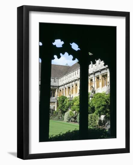 Cloister Quadrangle Detail, Magdalen College, Oxford, Oxfordshire, England, United Kingdom-David Hunter-Framed Photographic Print