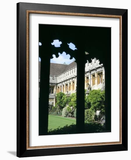Cloister Quadrangle Detail, Magdalen College, Oxford, Oxfordshire, England, United Kingdom-David Hunter-Framed Photographic Print