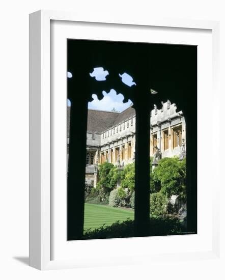 Cloister Quadrangle Detail, Magdalen College, Oxford, Oxfordshire, England, United Kingdom-David Hunter-Framed Photographic Print