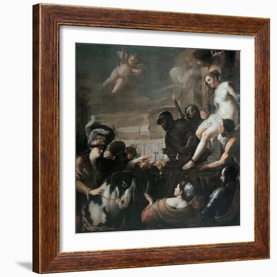 Clorinda Rescues Olindo and Sophronia, 1645-Mattia Preti-Framed Giclee Print